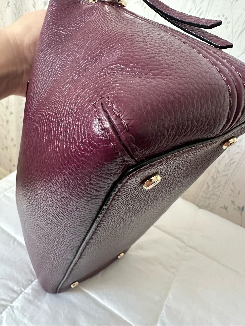Kate Spade Plum Pebbled Leather Satchel